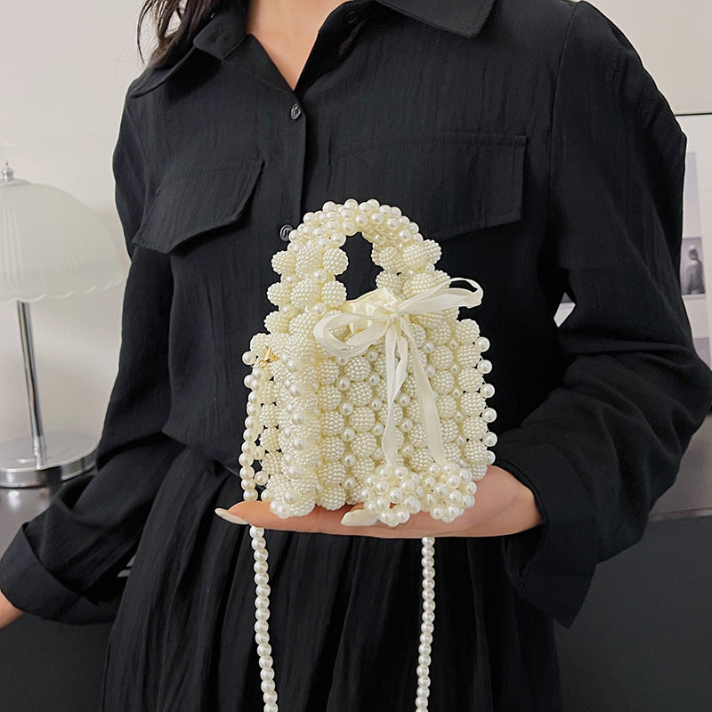 Pearl Popular New Mini Hand-woven Shoulder Messenger Bag For Women