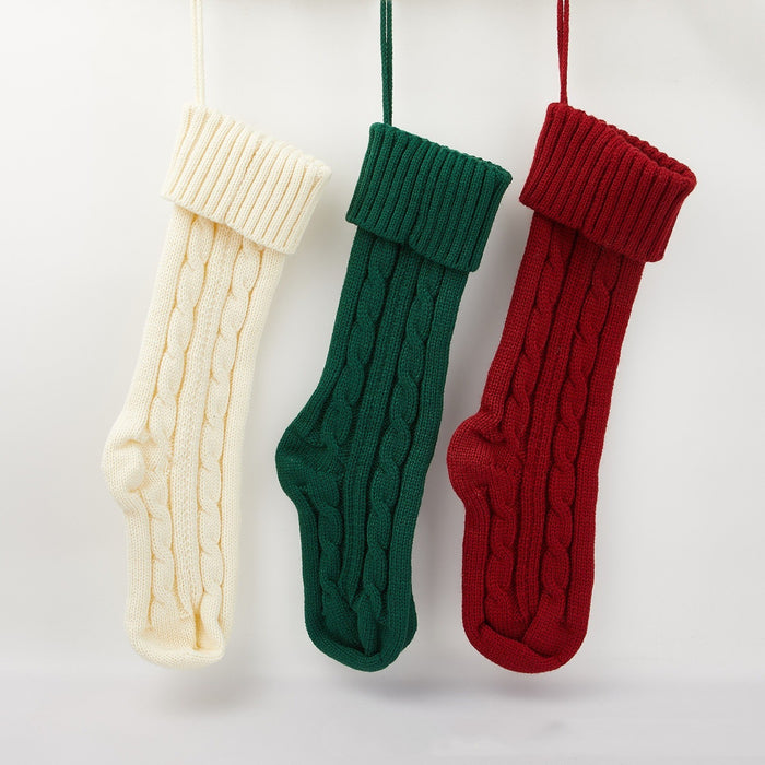 Knitted Embroidered Christmas Socks Decorative Pendant