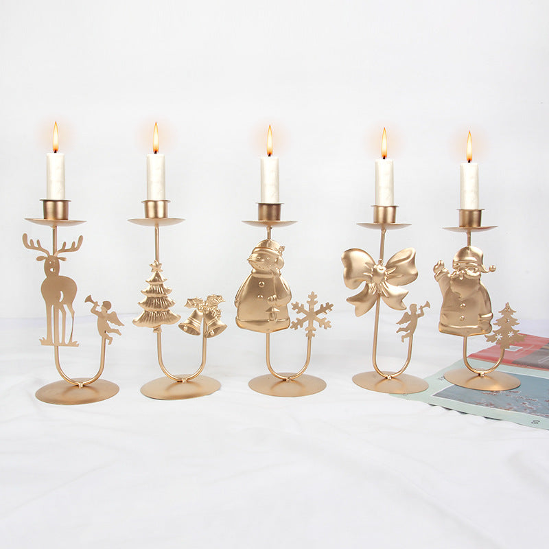 Vintage Christmas Decorations Creative Candlestick Stand Decoration